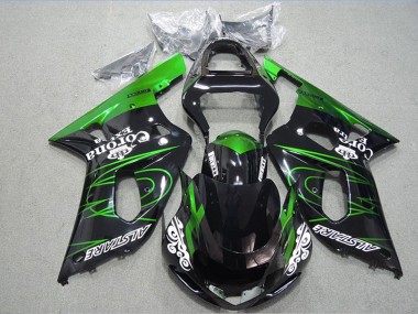 Rabatt Suzuki GSXR 600 Motorrad Verkleidung 2001-2003 - Glanzendes Schwarz Grun Corona Extra Alstare