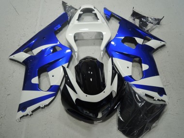 Rabatt Suzuki GSXR 600 Motorrad Verkleidung 2001-2003 - Weiss Blau Glanzendes Schwarz
