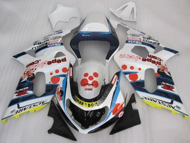 Rabatt Suzuki GSXR 600 Motorrad Verkleidung 2001-2003 - Weiss Blau Rot Gelb Schwarz Dunkel Dog