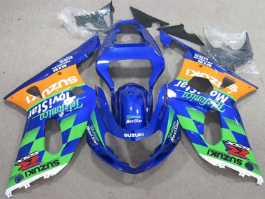 Rabatt Suzuki GSXR 600 Motorrad Verkleidung 2001-2003 - Blau Orange Grun Telefonica MoviStar