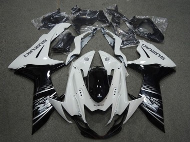 Rabatt Suzuki GSXR 600 Motorrad Verkleidung 2011-2024 - Weiss Glanzendes Schwarz