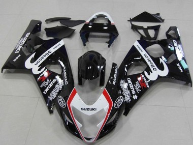 Rabatt Suzuki GSXR 750 Motorrad Verkleidung 2004-2005 - Glanzendes Schwarz Weiss Rot Leuchtfeuer