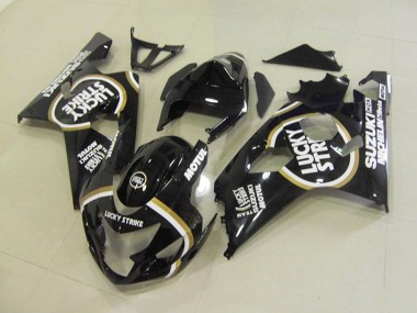 Rabatt Suzuki GSXR 750 Motorrad Verkleidung 2004-2005 - Glanzendes Schwarz Weiss Lucky Strike Motul