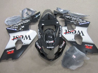 Rabatt Suzuki GSXR 750 Motorrad Verkleidung 2004-2005 - Glanzendes Schwarz Weiss West Mobil