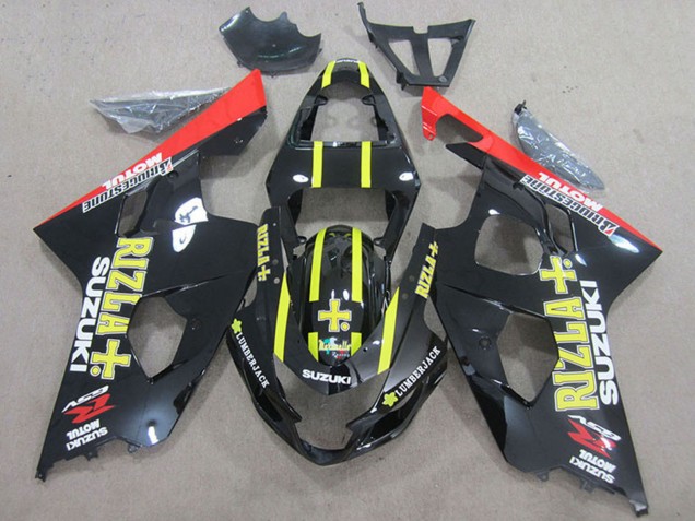 Rabatt Suzuki GSXR 750 Motorrad Verkleidung 2004-2005 - Schwarz Rot Gelb Rizla