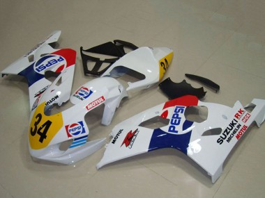 Rabatt Suzuki GSXR 750 Motorrad Verkleidung 2004-2005 - Weiss Blau Rot Gelb Pepsi 34