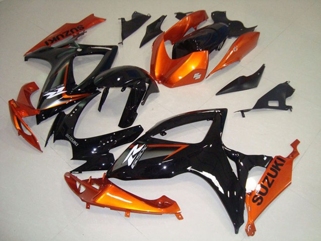 Rabatt Suzuki GSXR 750 Motorrad Verkleidung 2006-2007 - Orange Glanzendes Schwarz