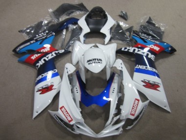 Rabatt Suzuki GSXR 750 Motorrad Verkleidung 2011-2024 - Weiss Blau Motul