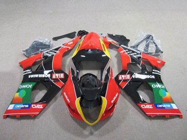 Rabatt Suzuki GSXR 1000 Motorrad Verkleidung 2003-2004 - Rot Gelb Grun Schwarz