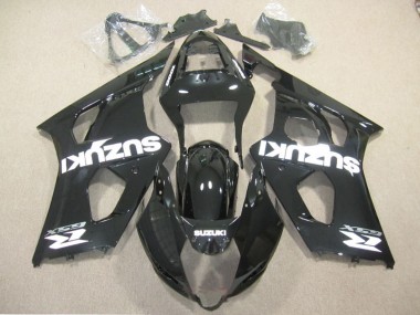 Rabatt Suzuki GSXR 1000 Motorrad Verkleidung 2003-2004 - Glanzendes Schwarz Weiss Aufkleber