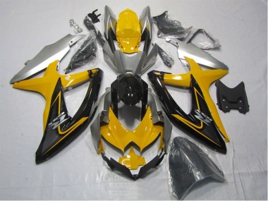 Rabatt Suzuki GSXR 1000 Motorrad Verkleidung Kit 2007-2008 - Gelb Silber Schwarz