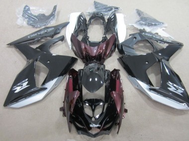 Rabatt Suzuki GSXR 1000 Motorrad Verkleidung 2009-2016 - Glanzendes Schwarz Silber