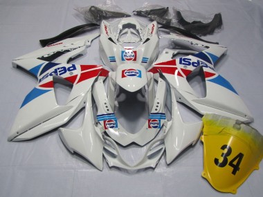 Rabatt Suzuki GSXR 1000 Motorrad Verkleidung 2009-2016 - Weiss Blau Rot Pepsi 34