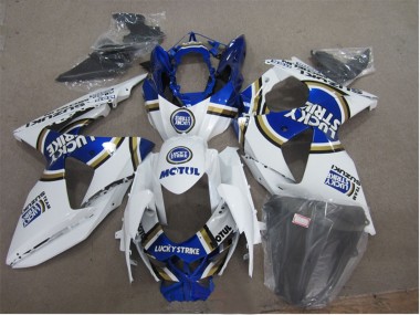 Rabatt Suzuki GSXR 1000 Motorrad Verkleidung 2009-2016 - Weiss Blau Lucky Strike Motul