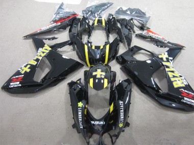 Rabatt Suzuki GSXR 1000 Motorrad Verkleidung 2009-2016 - Glanzendes Schwarz Gelb Rizla Lumber Jack