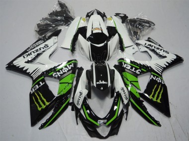 Rabatt Suzuki GSXR 1000 Motorrad Verkleidung 2009-2016 - Weiss Grun Monster Schwarz Pizzoli