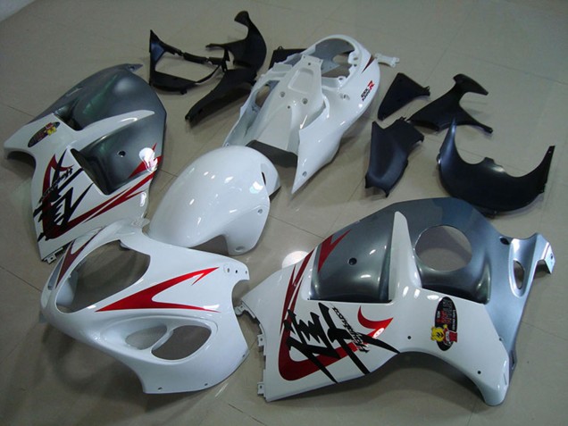 Rabatt Suzuki GSXR 1300 Hayabusa Motorrad Verkleidung 1996-2007 - Weiss Rot Matt Grau