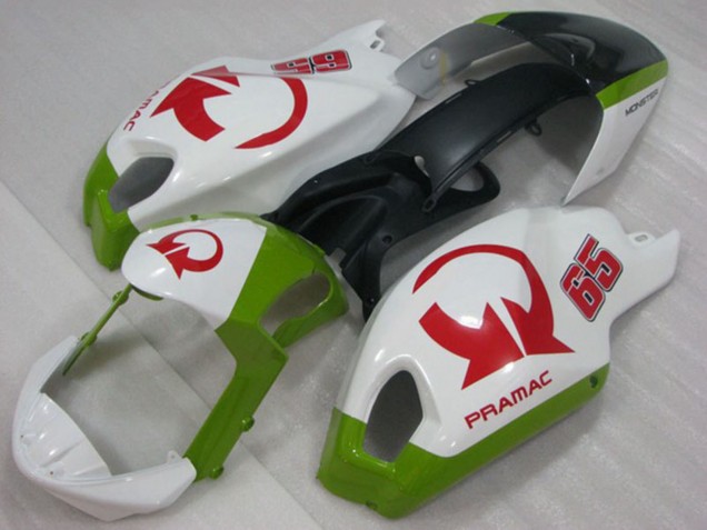 Rabatt Ducati Monster 696 Motorrad Verkleidung 2008-2012 - Weiss Grun Rot Pramac 65