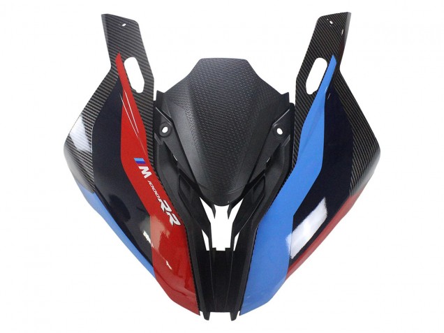 Rabatt BMW S1000RR Motorrad Verkleidung 2023-2024 - Blau Rot Carbonfaser