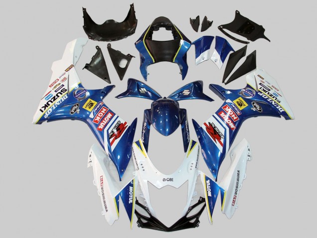Rabatt Suzuki GSXR 600/750 Motorrad Verkleidung 2011-2024 - Weiss Blau Rot Gelb Motul Dunlop