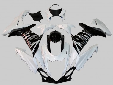 Rabatt Suzuki GSXR 600/750 Motorrad Verkleidung 2011-2024 - Weiss Glanzendes Schwarz