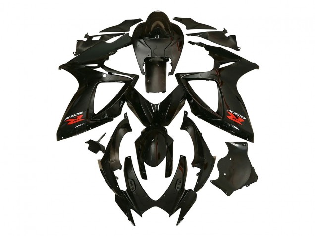 Rabatt Suzuki GSXR 600/750 Motorrad Verkleidung 2006-2007 - Glanzendes Schwarz