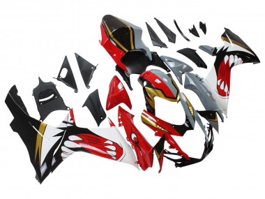 Rabatt Suzuki GSXR 600/750 Motorrad Verkleidung 2011-2024 - Rot Gold Grau Schwarz Weiss Hai