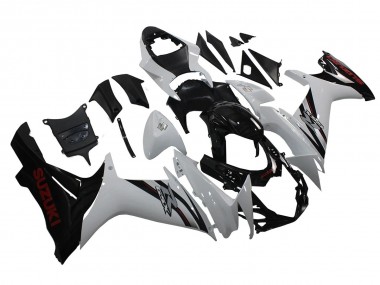 Rabatt Suzuki GSXR 600/750 Motorrad Verkleidung 2011-2024 - Weiss Glanzendes Schwarz
