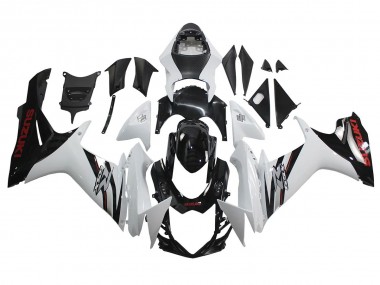 Rabatt Suzuki GSXR 600/750 Motorrad Verkleidung 2011-2024 - Weiss Glanzendes Schwarz