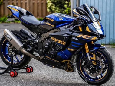 Rabatt Yamaha YZF R1 Motorrad Verkleidung 2015-2019 - Blau Gold Schwarz