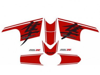 Rabatt Suzuki GSXR 1300 Hayabusa Motorrad Verkleidung 2008-2020 - Glanzendes Schwarz Rot