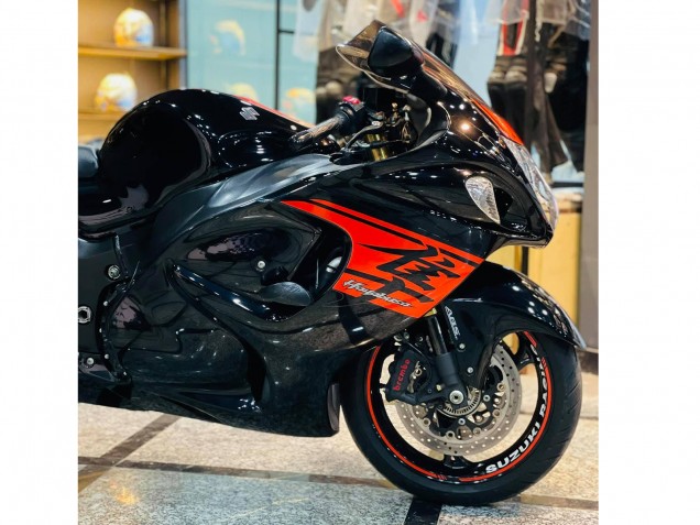 Rabatt Suzuki GSXR 1300 Hayabusa Motorrad Verkleidung 2008-2020 - Glanzendes Schwarz Rot