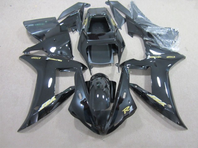 R1 2002-2003 Verkleidungen - Schwarz mit goldenem Aufkleber