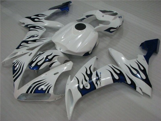 R1 2004-2006 Verkleidungen - Weiß Blau Flamme R1 2004-2006 Verkleidungen - Weiß Blau Flamme