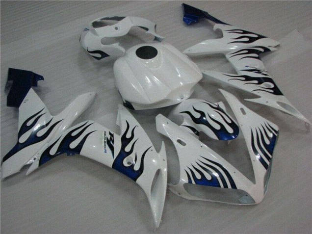 R1 2004-2006 Verkleidungen - Weiß Blau Flamme R1 2004-2006 Verkleidungen - Weiß Blau Flamme