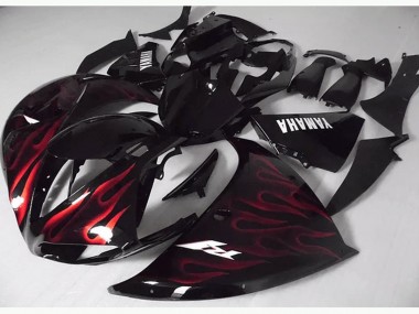 R1 2009-2011 Verkleidungen - Rote Schwarz Flamme