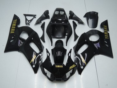 R6 1998-2002 Verkleidungen - Glänzend Schwarz Gold Aufkleber