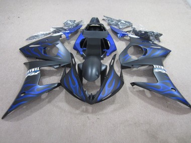 R6 2003-2005 Verkleidungen - Schwarze Blau Flamme