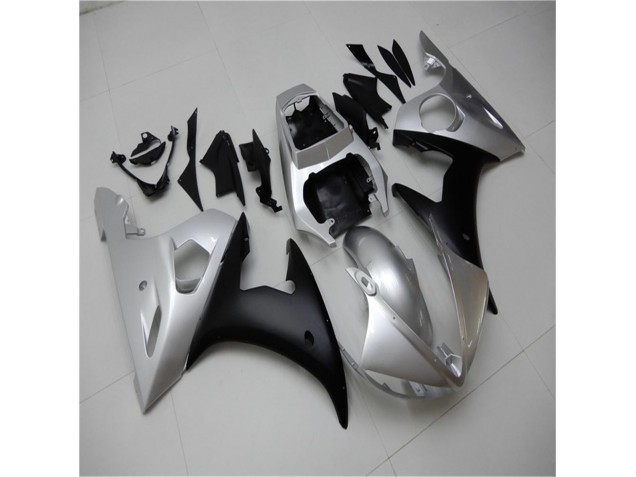 R6 2003-2005 Verkleidungen - Silber Schwarz