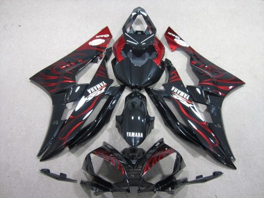 R6 2006-2007 Verkleidung - Schwarz rote Flamme