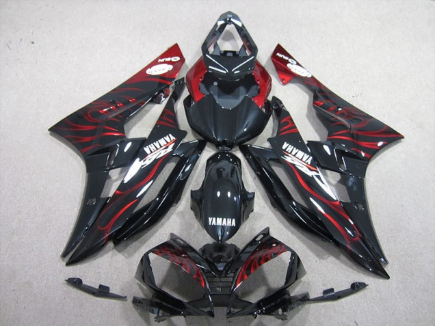 R6 2006-2007 Verkleidung - Schwarz rote Flamme R6 2006-2007 Verkleidung - Schwarz rote Flamme