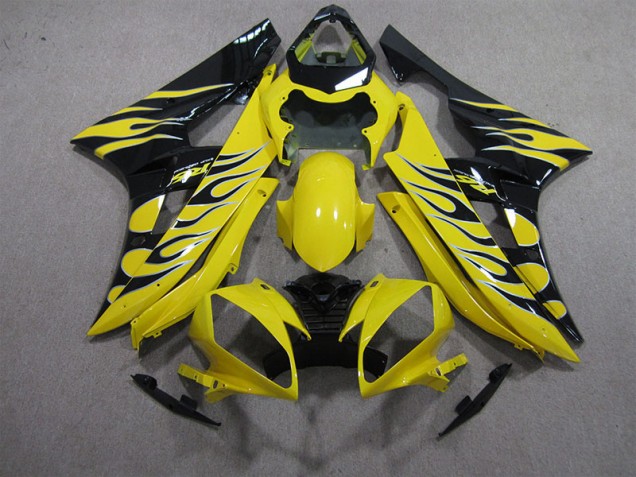 R6 2006-2007 Verkleidungen - Gelb Schwarz Flamme R6 2006-2007 Verkleidungen - Gelb Schwarz Flamme