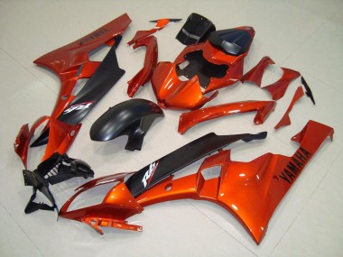 R6 2006-2007 Verkleidungen - Orange Matt schwarz