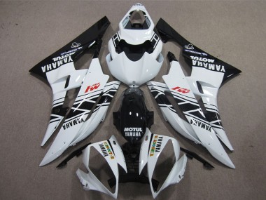 R6 2006-2007 Verkleidungen - Schwarz Weißes Motul