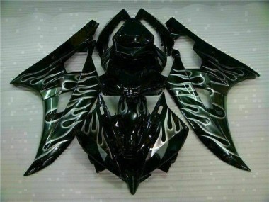 R6 2006-2007 Verkleidungen - Silber Flamme Schwarz