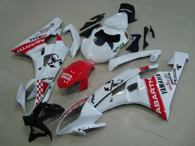 R6 2006-2007 Verkleidungen - Weiß Rot Abarth R6 2006-2007 Verkleidungen - Weiß Rot Abarth