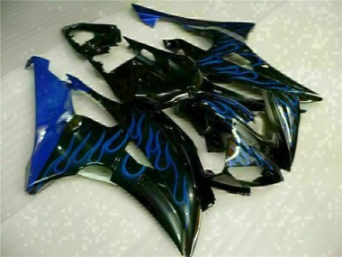 R6 2008-2016 Verkleidungen - Blau Flamme Schwarz