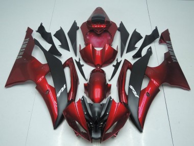 R6 2008-2016 Verkleidungen - Candy Rot und Schwarz