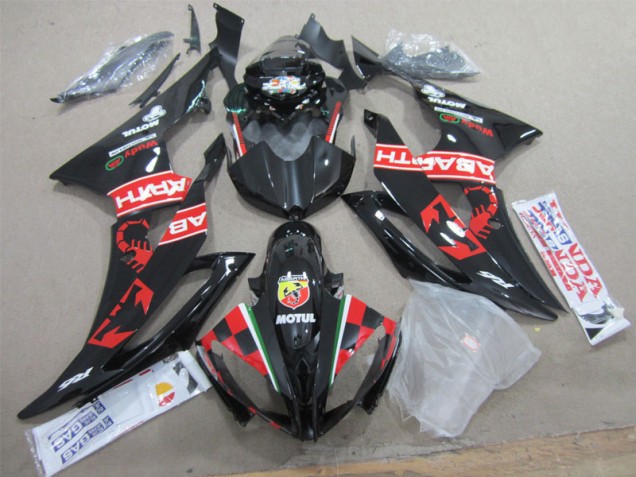 R6 2008-2016 Verkleidungen - Schwarz Weißes Motul