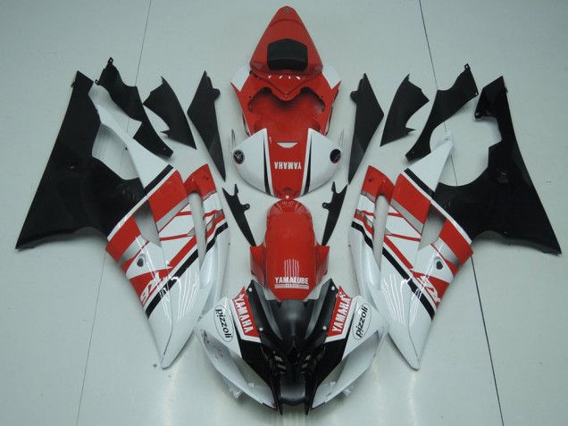 R6 2008-2016 Vollverkleidung - Rot Weiß Schwarz